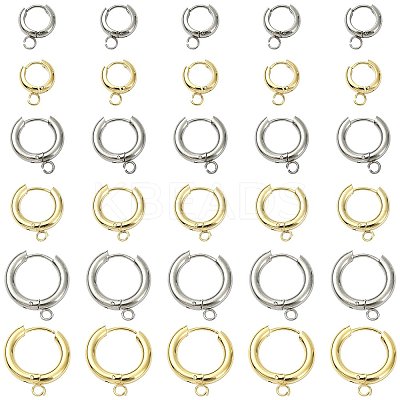 16Pcs 201 Stainless Steel Huggie Hoop Earring Findings STAS-FS0002-27A-1