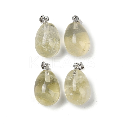 Natural Lemon Quartz Pendants G-U018-01P-H-1