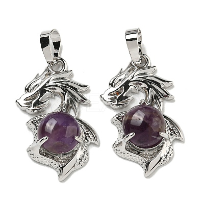 Natural Amethyst Pendants G-G111-01P-05-1