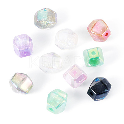 10Pcs Transparent Resin UV Reactive Beads RESI-TADJ0001-11-1