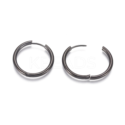 304 Stainless Steel Huggie Hoop Earrings EJEW-F111B-25mm-B-1