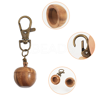 Wood Apple Box Jewelry Pendant Decoration HJEW-AB00430-1