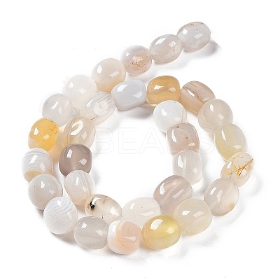 Natural Banded/Striped Agate Beads Strands G-C038-02F-1