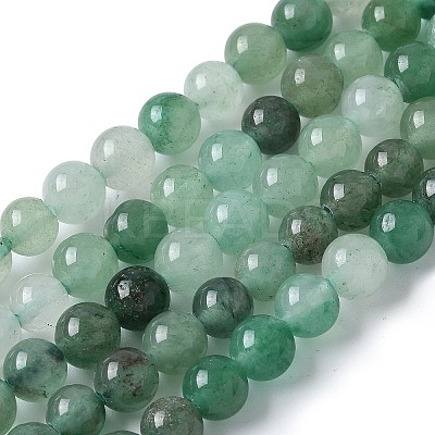 Natural Green Aventurine Beads Strands G-Q462-6mm-20-1