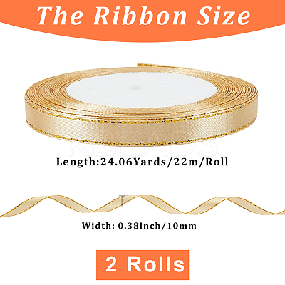Gold Edged Polyester Ribbon OCOR-WH20018-12A-05-1