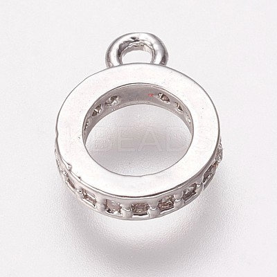 Brass Cubic Zirconia Tube Bails KK-P134-64P-1