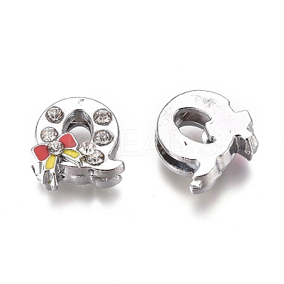 Alloy Enamel Letter Slide Charms X-PALLOY-K241-Q-1