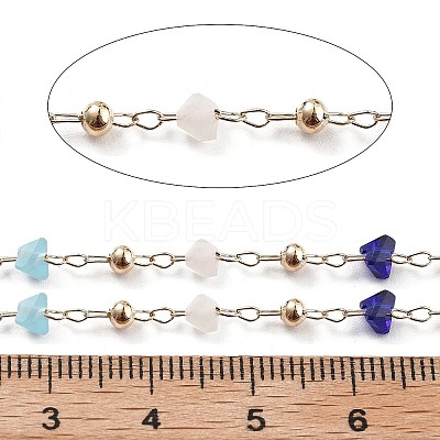 Handmade Brass & Glass Bead Chains CHC-L051-03KCG-02-1
