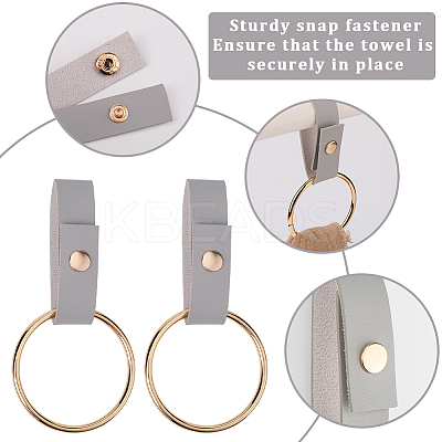4Pcs 4 Colors PU Leather Towel Holder HJEW-CN0001-35-1