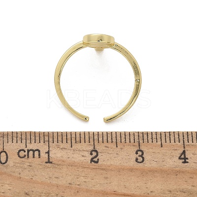 Brass Micro Pave Clear Cubic Zirconia Cuff Rings for Women RJEW-C126-08G-1