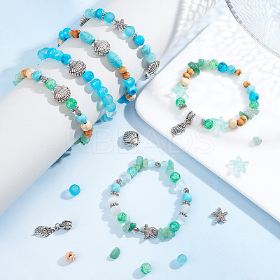 DIY Ocean Theme Stretch Bracelets Making Kit DIY-SC0021-56-1