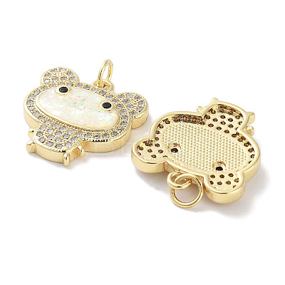 Brass Micro Pave Clear Cubic Zirconia Pendants KK-L213-027G-1