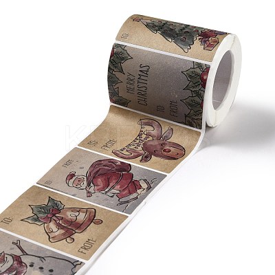 Christmas Themed Rectangle Roll Stickers DIY-B045-06-1