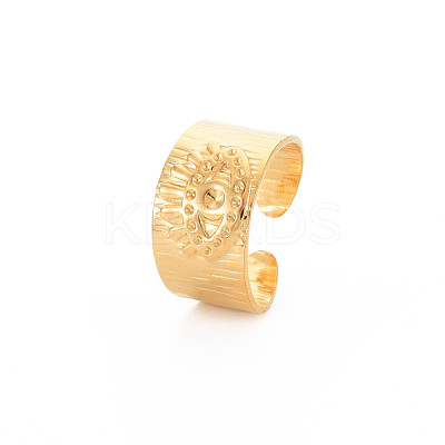 Ion Plating(IP) 304 Stainless Steel Open Cuff Rings Rhinestone Settings STAS-S119-158G-1