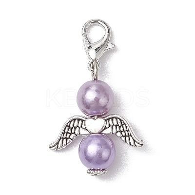 12Pcs 12 Colors Angel Acylic Imitation Pearl Pendant Decoration HJEW-JM02619-1