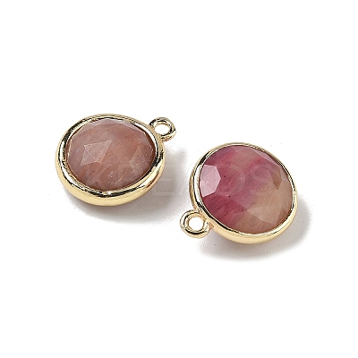 Natural Rhodonite Faceted Flat Round Charms G-U028-03G-12-1