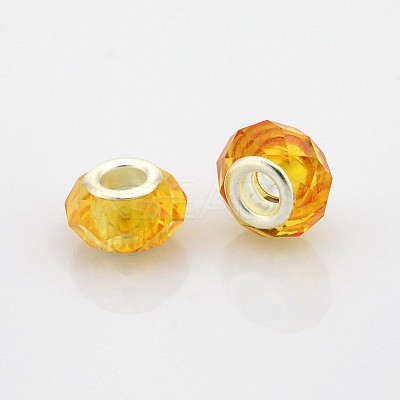 Faceted Glass European Beads GPDL-J026-23-1