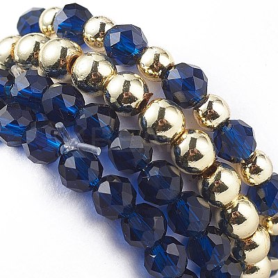 20Pcs 20 Style Natural & Synthetic Mixed Gemstone & Brass Beaded Stretch Rings Set RJEW-JR00540-1