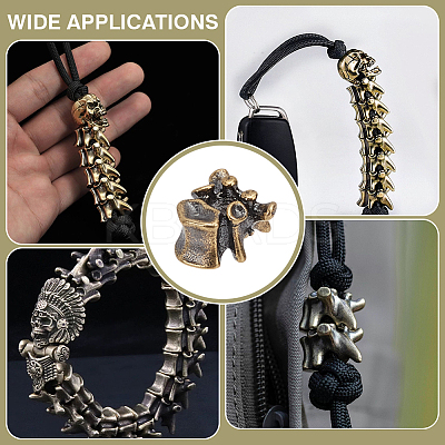 4Pcs Outdoor EDC Tool Brass Parachute Rope European Beads FIND-FG0003-74AG-1