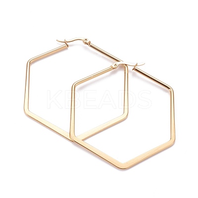 201 Stainless Steel Angular Hoop Earrings EJEW-F205-13G-B-1