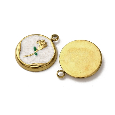 304 Stainless Steel Enamel Pendants STAS-P406-18G-01-1
