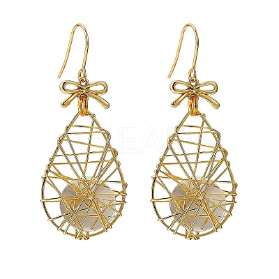 Eco-Friendly Teardrop Iron Pendants Dangle Earrings EJEW-PH01401-03-1