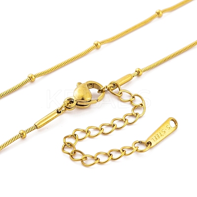 Ion Plating(IP) Initial Letter 304 Stainless Steel Pendant Necklace NJEW-R265-05G-W-1