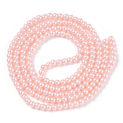 Baking Paint Pearlized Glass Pearl Round Bead Strands HY-Q003-4mm-05-1