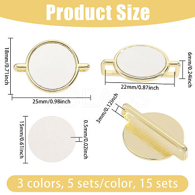 15Pcs 3 Colors Alloy Heat Transfer Watch Band Accessories FIND-CA0011-17B-1