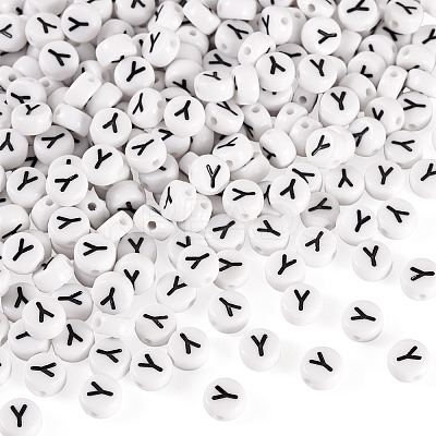 500Pcs Acrylic Beads SACR-TA0001-55Y-1