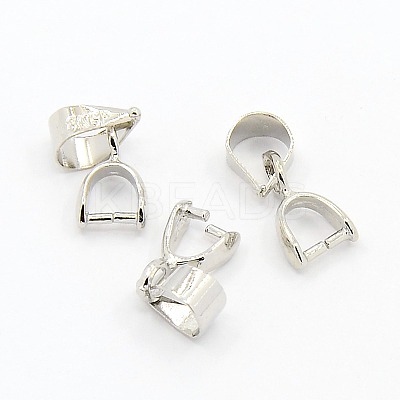 Grade AA Brass Ice Pick Pinch Bails for Pendant Making KK-M008-02P-NR-1