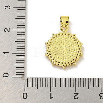 Virgin Mary Theme Rack Plating Brass Micro Pave Cubic Zirconia Pendants KK-C074-23G-05-1