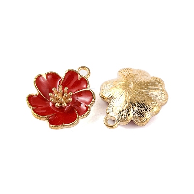 Light Gold Plated Alloy Enamel Pendants ENAM-Z017-14KCG-1