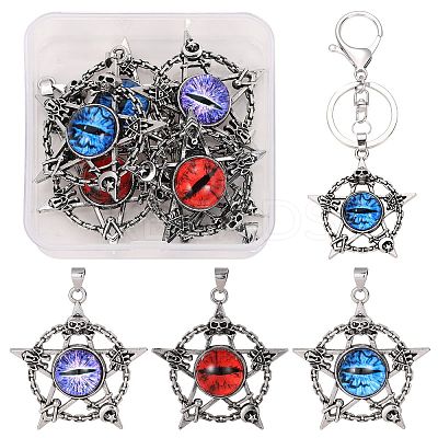 6Pcs 3 Colors Glass Pendants FIND-SZ0003-01-1
