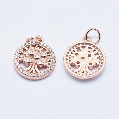 Brass Micro Pave Cubic Zirconia Charms RB-I078-68RG-NR-1