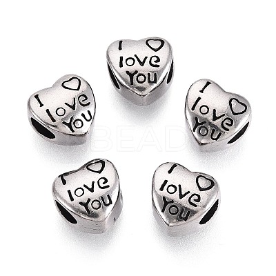 304 Stainless Steel European Style Large Hole Beads STAS-T072-106AS-1