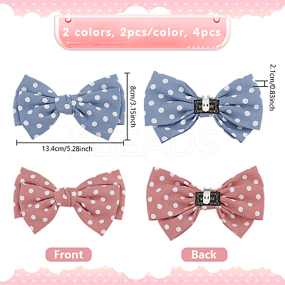 4Pcs 2 Colors Polyester Shoe Charms AJEW-PH0012-19-1