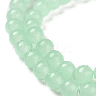 Baking Paint Imitation Jade Glass Round Bead Strands DGLA-Q021-8mm-22-1