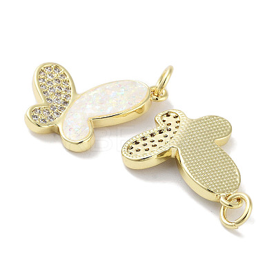 Brass Micro Pave Clear Cubic Zirconia Pendants KK-L213-044G-1