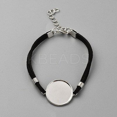Black Faux Suede Cord Bracelet Making BJEW-WH0816-017P-1