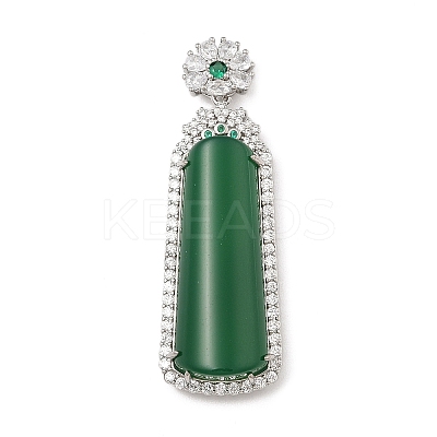 Dyed Natural Green Chalcedony Pendants G-S001-05P-1