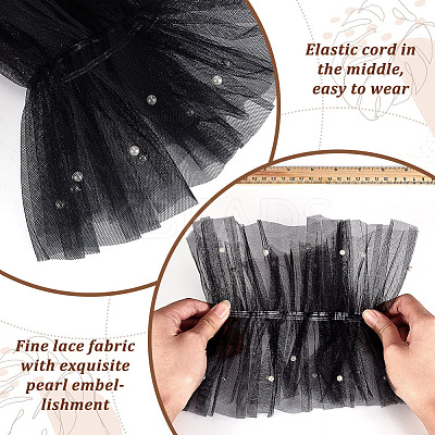 Gauze Lady Tulle Lace Oversleeve AJEW-WH0596-070B-1