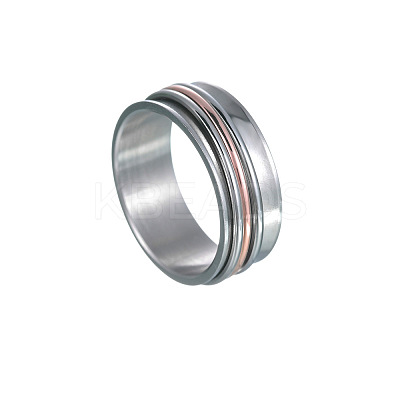 201 Stainless Steel Wide Band Rotating Finger Rings FS-WGEF0B4-18-1
