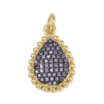 Brass Micro Pave Cubic Zirconia Pendants KK-S526-01G-1