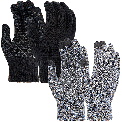 2 Pairs 2 Colors Polyester Gloves AJEW-GF0010-75-1