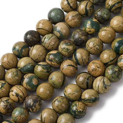 Natural Green Dragon Veins Beads Strands G-D098-A01-6mm-1