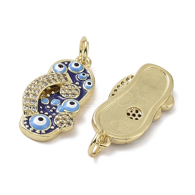 Real 18K Gold Plated Brass Micro Pave Cubic Zirconia Pendants KK-L209-073G-01-1
