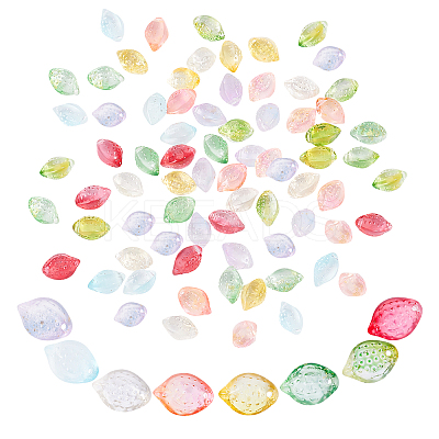 80Pcs 8 Colors Lemon Lampwork Charms LAMP-PH0001-08-1