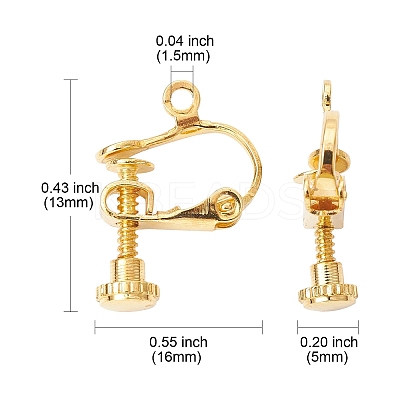 20Pcs 2 Colors Racking Plated Brass Clip-on Earring Findings KK-CJ0002-11-1