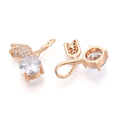 Brass Micro Pave Cubic Zirconia Pendants KK-T074-72KCG-01-1
